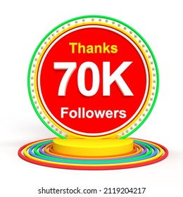 70K followers 3d rendering, High-Quality illustration for social media. thanks, tag for followers 