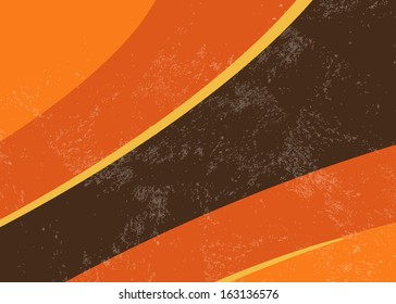 70s Retro Background - Abstract Curved Lines