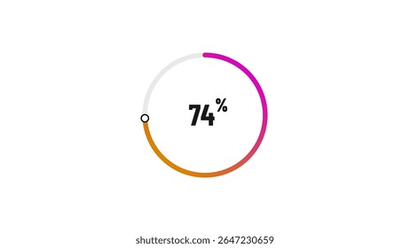 75% number loading circle icon illustration 4K resolution.4