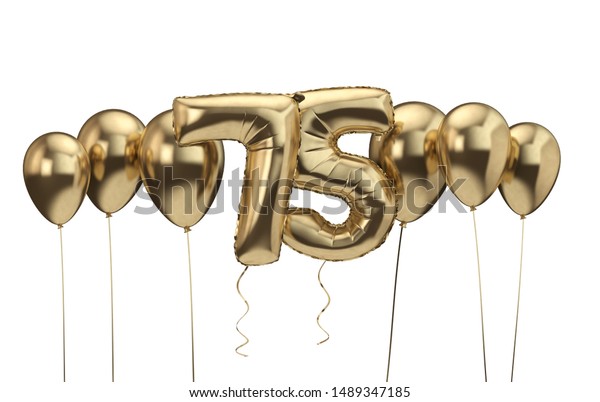 75th Birthday Gold Balloon Background Happy Stock Illustration ...