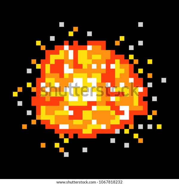 8 Bit Pixel Art Explosion Background のイラスト素材