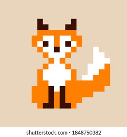 8 bits  pixel fox  illustration