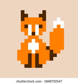 
8 bits  pixel fox  illustration