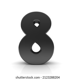 8 Eight Number Black Numeral Sign 3d Rendering