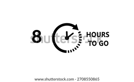 8 -Hour's timer illustration. Countdown timer clock icon.