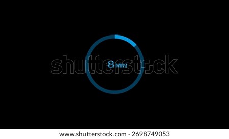 8 minutes timer clock icon concept illustration background 4k.