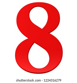 8 Number Eight Red 3d Rendering Stock Illustration 1224316279 ...