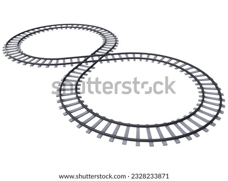 8 shape railway 3d rendering