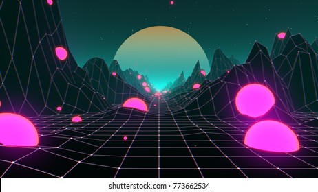 80s Retro Futurism Background