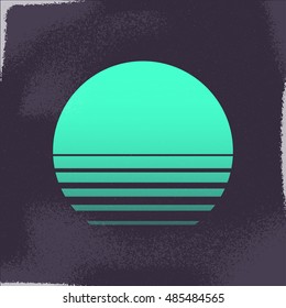 80s Retro Sci-Fi Background VHS. Sunset Retro Style. Raster Copy Of Vector File.