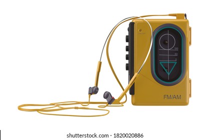 80's Sport Walkman 3D Illustration On White Background