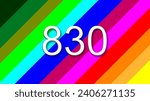 830 colorful rainbow background year number