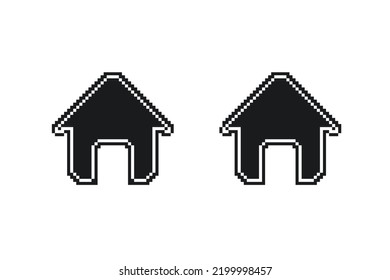 8bit Icons Background Two House Icons