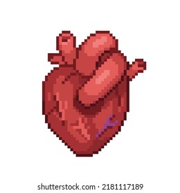 8bit Retrostyled Pixelart Illustration Bloody Heart Stock Illustration ...