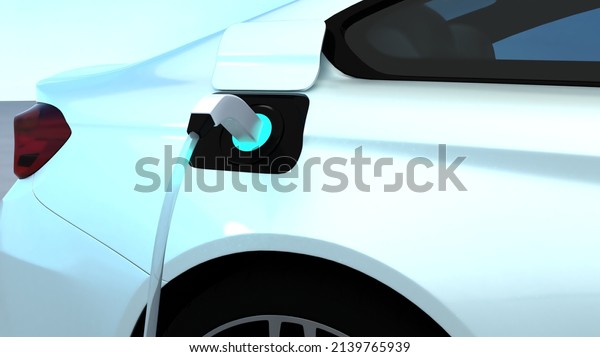8K ULTRA HD. Electric car silhouette with low\
battery charging at electric charge station. 3D Rendering.\
Environmentally friendly sustainable energy concept. Sustainable\
climate visuals.