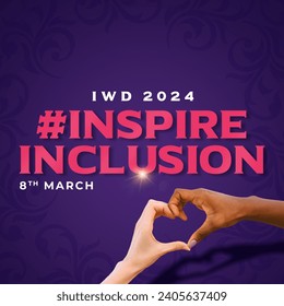 8th March hugging herself. Inspire Inclusion is the campaign theme of International Women's Day 2024. 2D rendering illustration. - Powered by Shutterstock