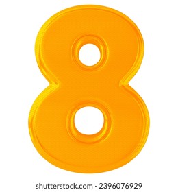 9 Number 3D Render With White Background