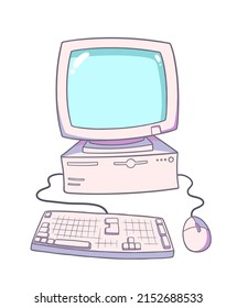 90s Old School Computer Isolated Stock Illustration 2152688533 