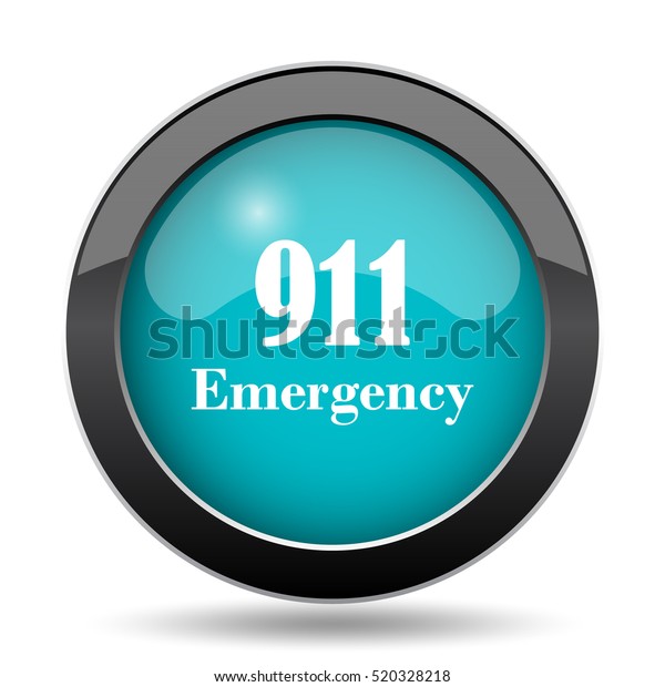 911 Emergency icon. 911 Emergency website\
button on white\
background.\
