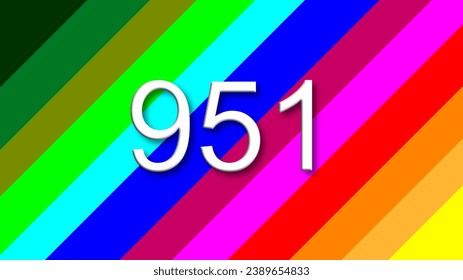 951 colorful rainbow background year number