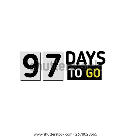97 days to go countdown sticker with holiday celebration timetable banner 
