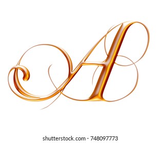 Gold Decorative Alphabet 3d Rendering Stock Illustration 748097773 ...