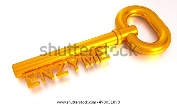 Ein Schlusselenzym Nachrichtenkonzept In Einer 3d Darstellung Goldener Stockillustration