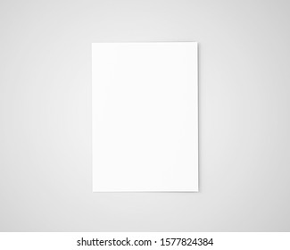 A4 A5 Flyer 3D Rendered White Blank Mockup