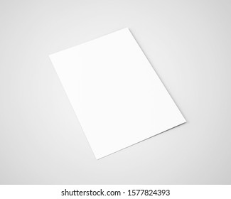 A4 A5 Flyer 3D Rendered White Blank Mockup