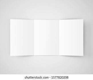 A4 A5 Three 3 Fold Tri Fold Brochure 3D Rendered White Blank Mockup