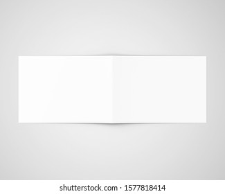 A4 A5 Us Letter Horizontal Landscape Bifold Brochure 3D Rendered White Blank Mockup