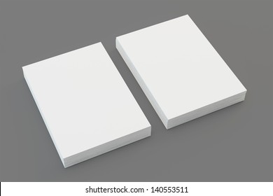 A4 Blank Paper Stack Isolated On Grey