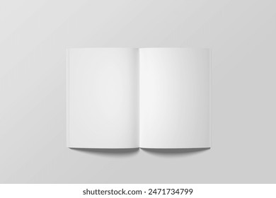 A4 Opened magazine mockup blank. 3d rendering