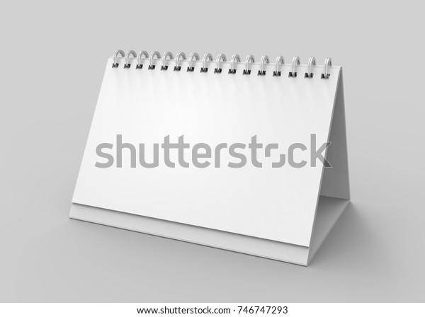 A5 Desk Calendar Mockup On Isolated Stock Illustration 746747293