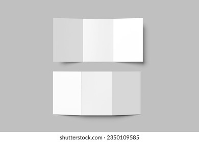 A5 Trifold Brochure Blank Mockup On Light Gray Background