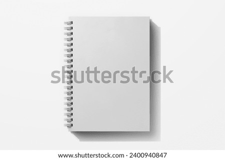 a5 wire bound spiral ring binder diary notebook planner realistic mockup design template 3d rendering illustration top view