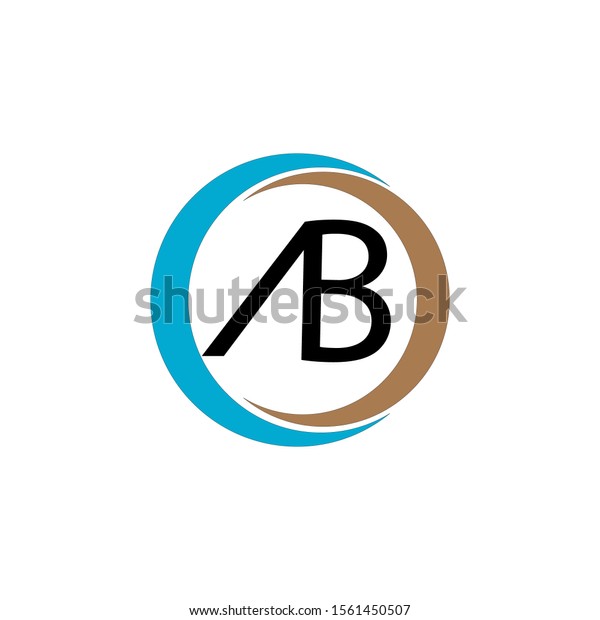 AB Letter Logo Design\
With Circle.