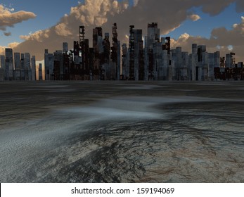 Abandoned City And Baked Earth