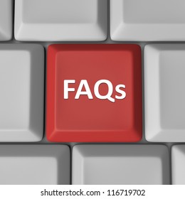 The Abbreviation FAQs Meaning Frequently Asked Questions On A Red Computer Key To Help Find Answers To Your Inquiries And Problems