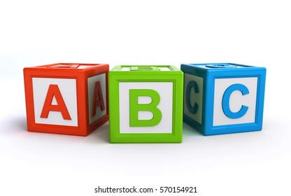 Abc Alphabet Cubes (3d Rendering)