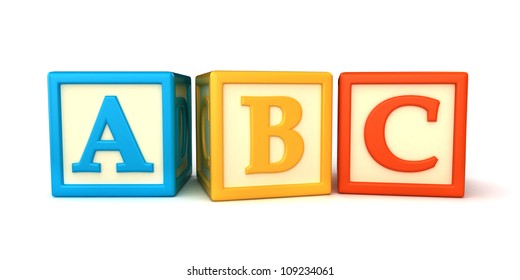 ABC Building Blocks On White Background