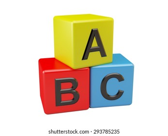 ABC Building Blocks On White Background