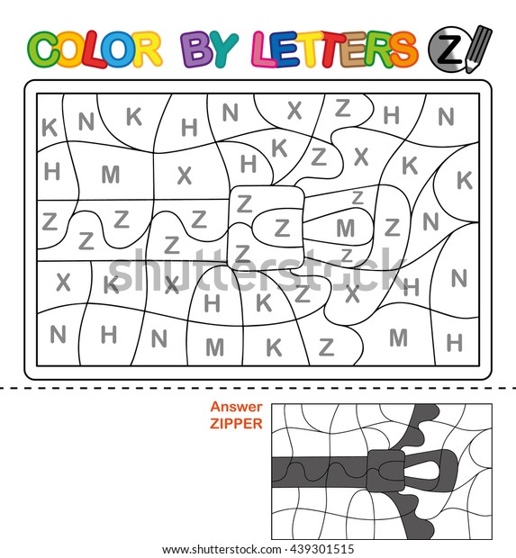 Abc Coloring Book Kids Color By 스톡 일러스트 439301515