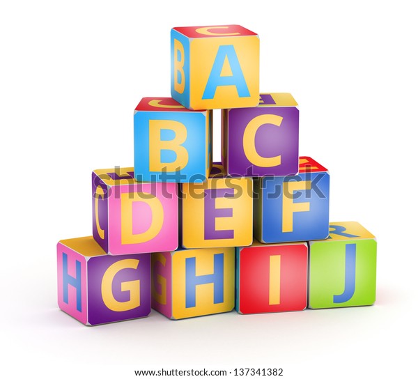 Abc Letters On Pyramid Stack Alphabet Stock Illustration 137341382
