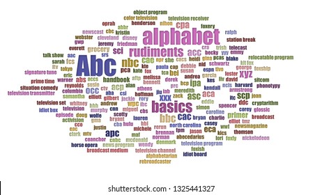 Abc Tagcloud Aligned Isolated On White