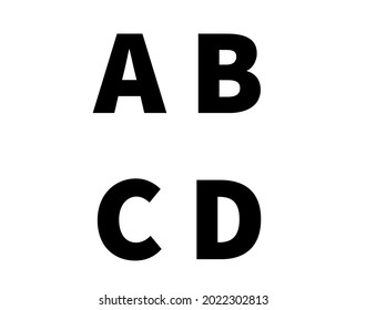 Abcd Black White Background Stock Illustration 2022302813 | Shutterstock