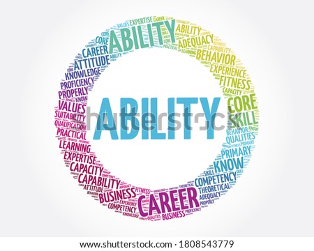 Ability circle word cloud collage, concept background