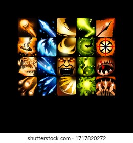 Ability Icons Different Games Stock Illustration 1717820272 | Shutterstock