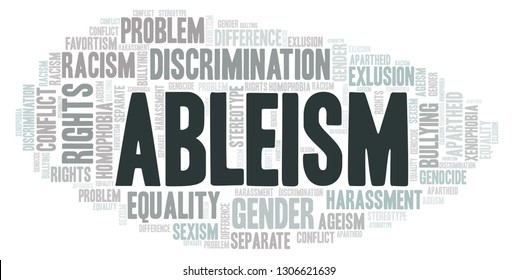 Ableism - Type Of Discrimination - Word Cloud.