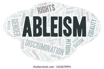 Ableism - Type Of Discrimination - Word Cloud.